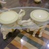 2 Elephants and frosted oval glass R1850                              